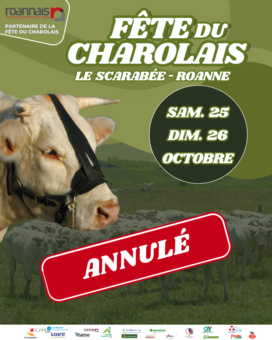 Affiche fête du charolais annulé Affiche fête du charolais annulé